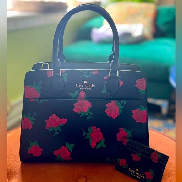 kate spade Handbags - Kate Spade Rose Toss Printed Medium Satchel🌹